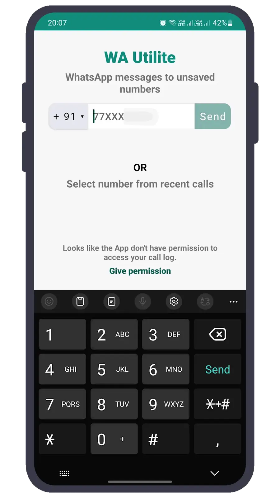 Contact input field